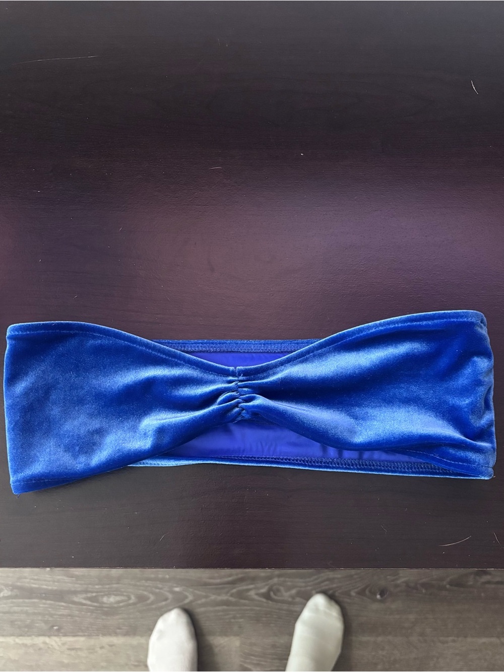 Frankie's Bikinis Royal Blue Velvet Bandeau Top - Women Swim Bikinis